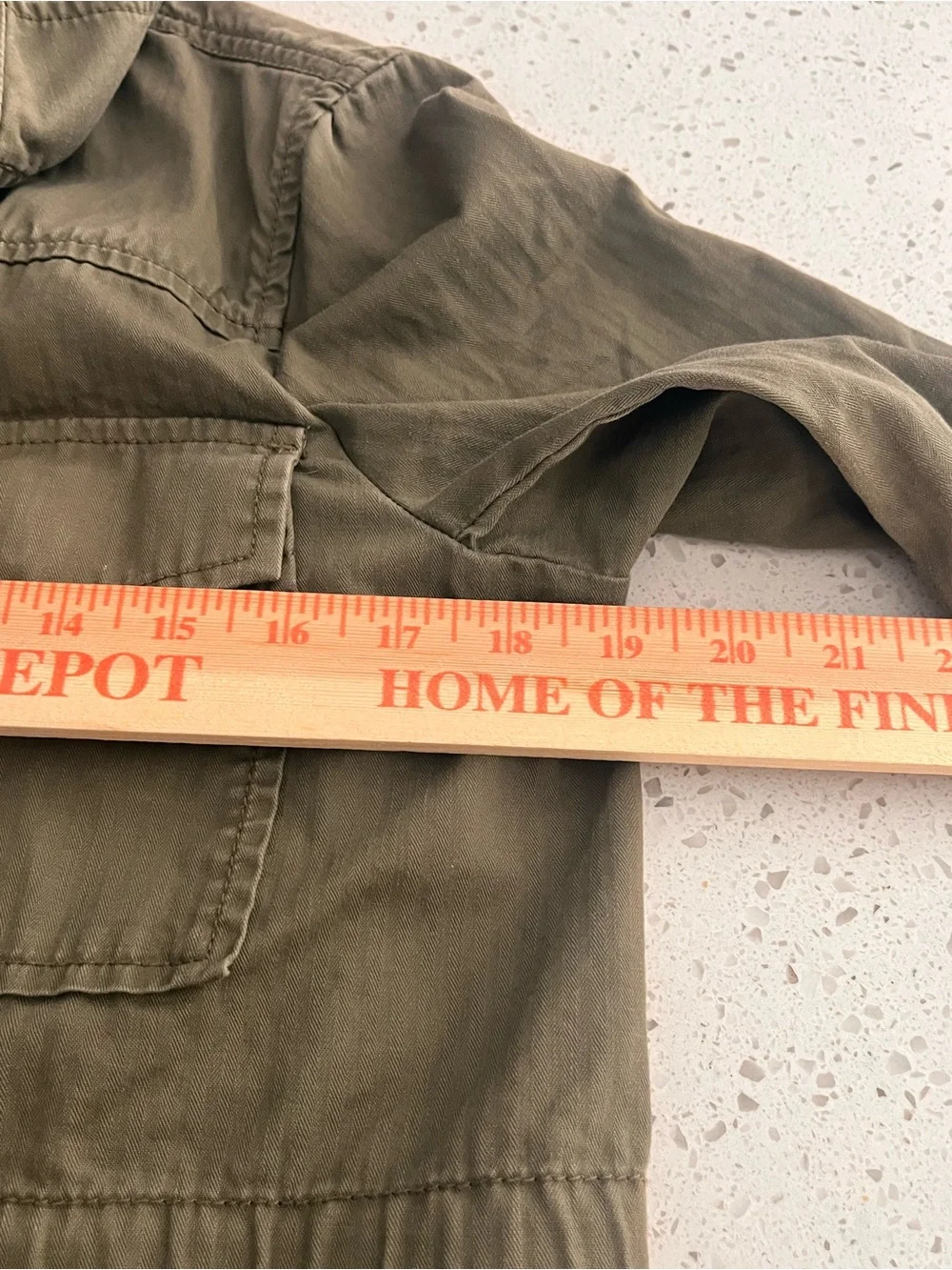 J. Crew Olive Utility Jacket with Drawstring Waist 100% cotton